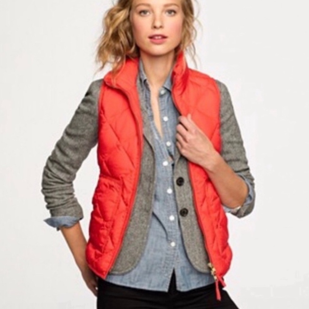 J. Crew Orange Quilted Vest NWT